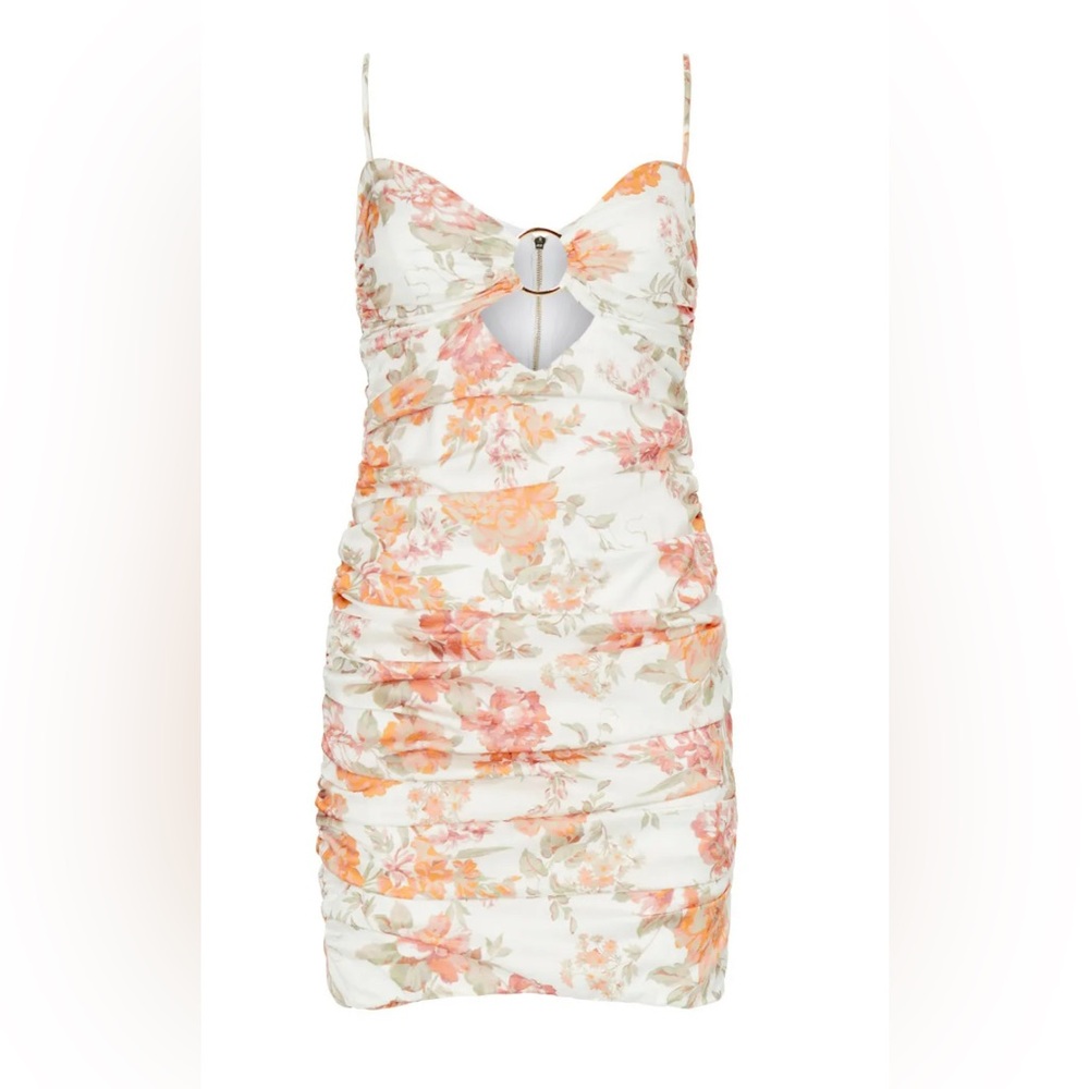 NWOT: Nookie Floral Mini Dress in Cream and Orange